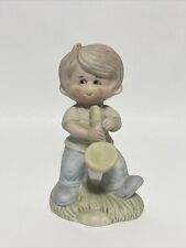Vintage Ceramic Boy with A Musical Instrument Figurine picture