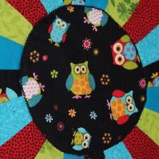 Handmade Fabric Centerpiece/Doily, Placemats, Table Runner, Owls, Bright Colors picture