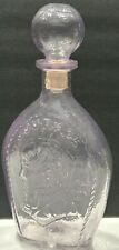Vintage Lord Calvert Pink Whiskey Glass Decanter Bottle w Stopper ‘COURAGE’ 1961 picture