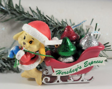 Vintage 1995 Christmas Ornament Carlton Cards Hershey's Kiss Express Sleigh Dog picture