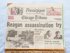 1981 President Ronald Reagan Assassination Attempt Chicago Tribune Newspaper picture