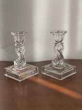 Set Of Two Imperial Glass Vintage Sea Serpent  Koi Fish Candlesticks EXCELLENT picture