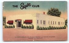 MADISON, WI Wisconsin ~ ESQUIRE CLUB Restaurant  1947 Roadside Linen  Postcard picture