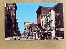 Postcard Wheeling WV West Virginia Market Street Rex Theater Old Cars Vintage PC picture