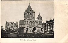 Trinity Church Street View Boston Mass Massachusetts C1901 Vintage Postcard picture