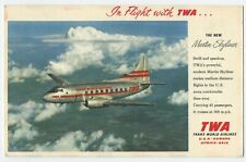TWA THE NEW Martin Skyliner airplane postcard A2 picture