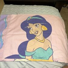 Vintage Disney Princess 2 Sided Pillowcase Belle Beauty Beast & Jasmine Aladdin picture
