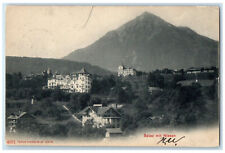 1906 Mountain Houses Spiez Mit Niesen Switzerland Posted Antique Postcard picture