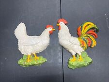 Homco Rooster Hen Set Wall Plaque Decor Country Farmhouse Chicken Vtg 10-12 In picture