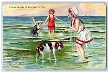 New London Connecticut CT Postcard Greetings From The Seaside Ocean Beach Tuck picture