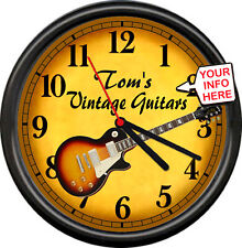 Personalized Guitar Shop Sales Electric Music Store Teacher Sign Wall Clock  picture
