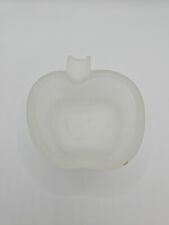 Vintage Apple Shaped Frosted Glass Ashtray 4