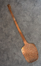 Antique and massive French copper hand held strainer picture