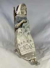 Large Retired Lladro The Embroiderer Lady Sewing in Chair Figurine #4865 Spain picture
