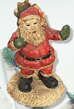 Shabby Santa Claus Small Resin St. Nick Christmas Village Holiday Decoration VTG picture