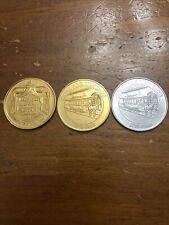 3 Mardi Gras Tokens: 1967 1968  Knights of Babylon; Behind th Golden Curtain etc picture
