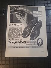 W.L. Douglas Shoes  WW2 Vintage Print Ad 1943 5x7 picture