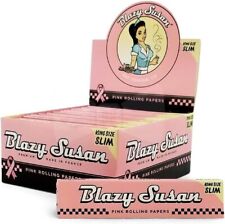 👧Blazy Susan King Size 50 Pks Pink King Slim Rolling Paper 50 Papers Per Pack* picture