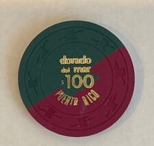 Obsolete $100 dovetail chip from the closed Dorado del Mar in San Juan, PR - NEW picture