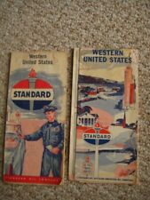 2 Vtge1950s Standard Oil Co. Western United States Road Map + Salt Lake City  picture