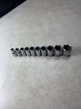 SNAP ON TOOLS - Used  10pc Shallow Socket Set,1/4” Drive,6pt (3/16”-9/16”) picture