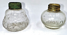 Set of 2 Antique Miniature Oil Lamps Both Marked FIRE FLY - One Quite Rare picture