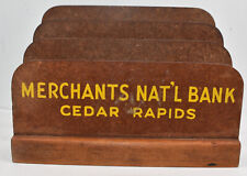 Vintage Merchants National Bank Cedar Rapids IA Advertising Desk Organizer picture