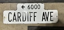 Very Nice Porcelain Cardiff Ave. Street Sign. Originated  In Bakersfield Ca. picture