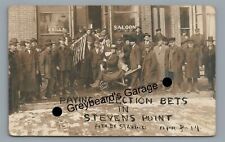 RPPC Gambling Paying Election Bets STEVENS POINT WI Real Photo Postcard picture