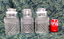 VINTAGE SET OF 3 CLEAR GLASS CANISTERS/APOTHECARY JARS 9