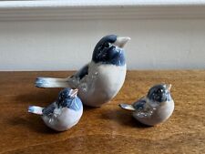 VINTAGE DISSING KERAMIK HOVEDGAARD DENMARK BLUE BIRD FAMILY FIGURINES picture