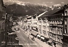 Maria-Theresien-Strasse Nordkette Main Street Mountains Vintage Postcard 1956 picture