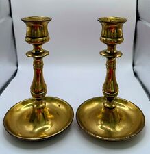 2-Vtg Solid Brass Candle Holders 6.75