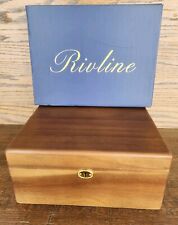RIVLINE Wooden Storage Box with Hinged Lid and Locking Key -Large 100% Acacia  picture