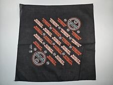 Vintage 3D Emblem Harley Davidson Logo Scarf Bandana Handkerchief 1989 Black picture