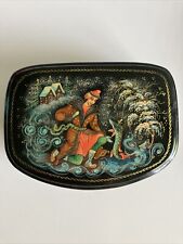 Vintage Hand Painted Russian Lacquered Box Signed  picture