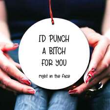 Funny Friendship Ornament - Unique BFF Gift: 'I'd Throw a Punch for You' Hilario picture
