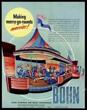 1946 streamlined future amusement park carousel art Bohn vintage print ad picture