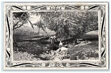 c1910's Boys Scene Near Shaws Illinois IL RPPC Photo Posted Antique Postcard picture