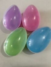 5x LOT JUMBO EASTER EGG LARGE PLASTIC FILLABLE CONTAINER + EASTER GRASS GIFT TOY picture