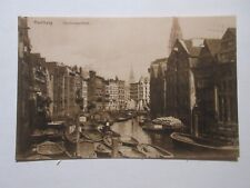 Hamburg Germany Postcard Boats Canal vintage unposted picture