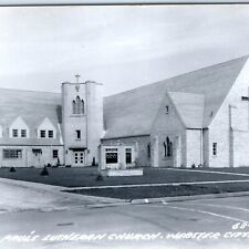 c1950s Webster City, IA RPPC St. Paul's Lutheran Church Brick Chapel Photo A108 picture