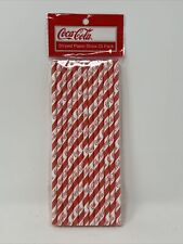 Coke Coca-Cola Insiders Club Striped Paper Straws Set of 25 NEW picture