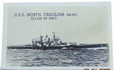 Postcard U.S.S. North Carolina (BB55) Class of 1937 Official US Navy Photo RPPC  picture