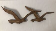 Vintage HOMCO Seagulls Birds in Flight Wall Art Décor Plastic Resin Brown USA picture