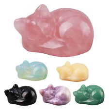 Crystals Cat Figurines Hand Carved Gemstone Cat Sleeping Cat Statues For Offices picture