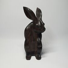 Vintage Antique Detailed Hand Carved Heavy Solid Wood Rabbit Bunny Black Forest picture