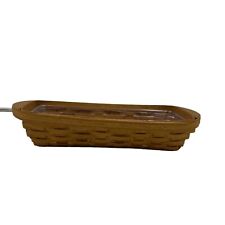 Longaberger Bread Basket With Plastic Liner Handmade Brown picture