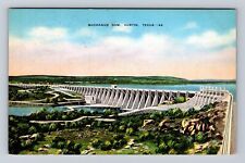 Austin TX-Texas, Buchanan Dam, Aerial, Antique, Vintage Souvenir Postcard picture