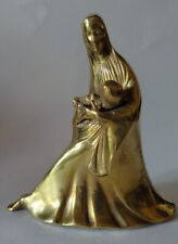 Vintage Solid Brass Sitting Virgin Mary Madonna With Infant Jesus FIGURINE 8